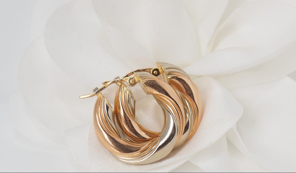Orecchini A Cerchio Donna Oro Bicolore 9K (375) – Carissima Gold, Eleganti E Versatili