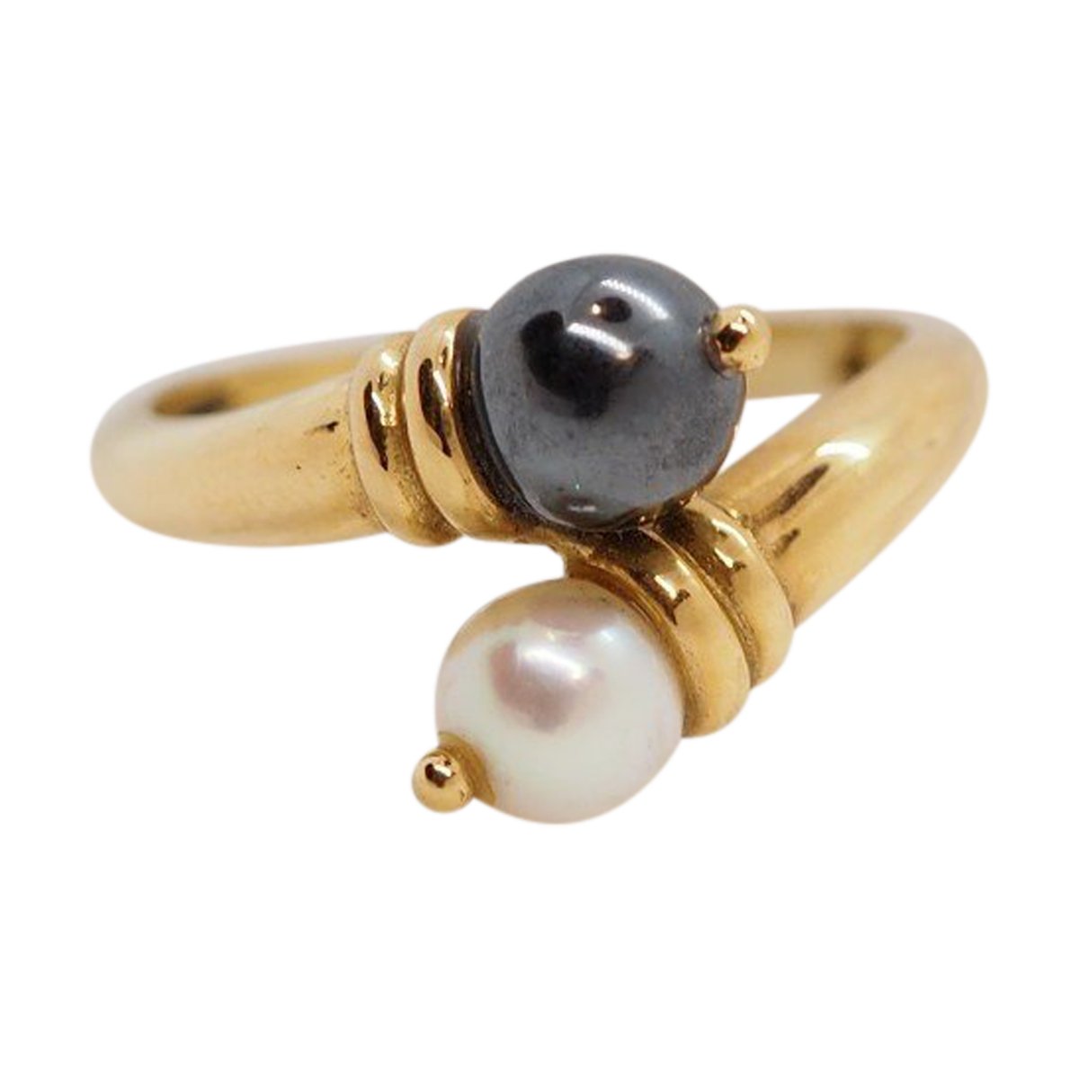 Anello Toi Moi In Oro Giallo Perla Ed Ematit Antikeo