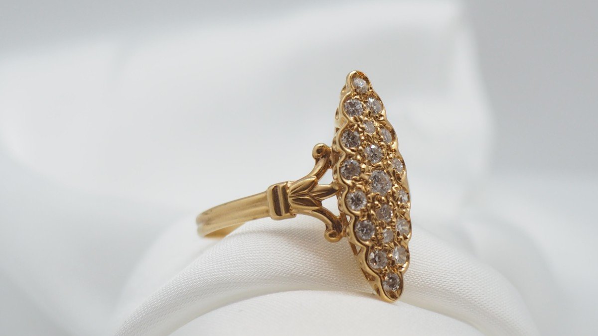 Bague marquise or cheap jaune