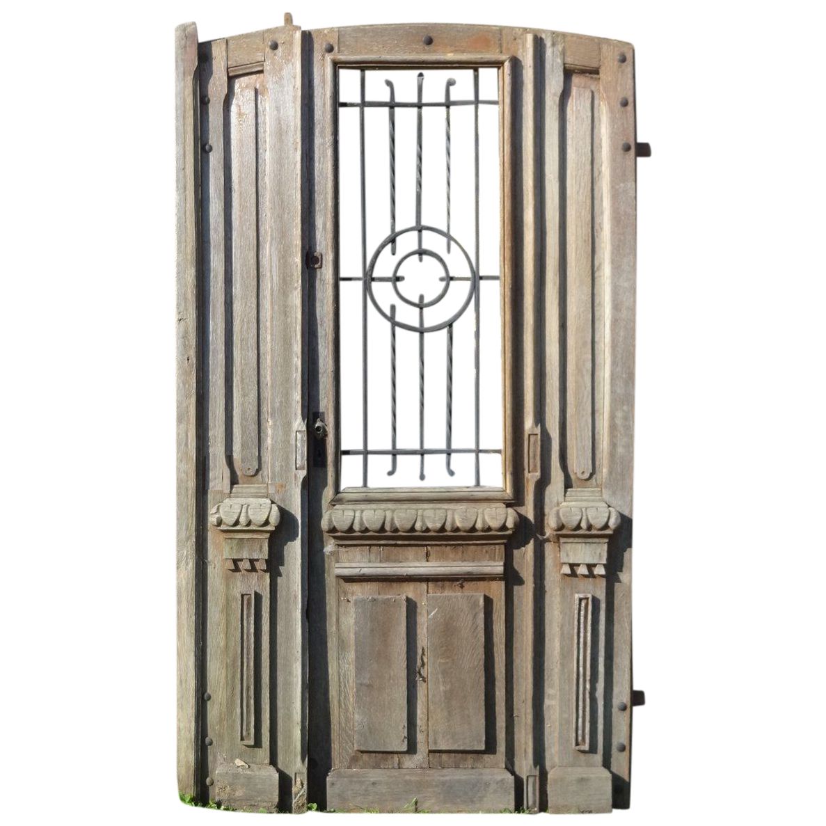 Belle Vieille Porte En Bois Avec Plaquette De Porte En Pierre Et