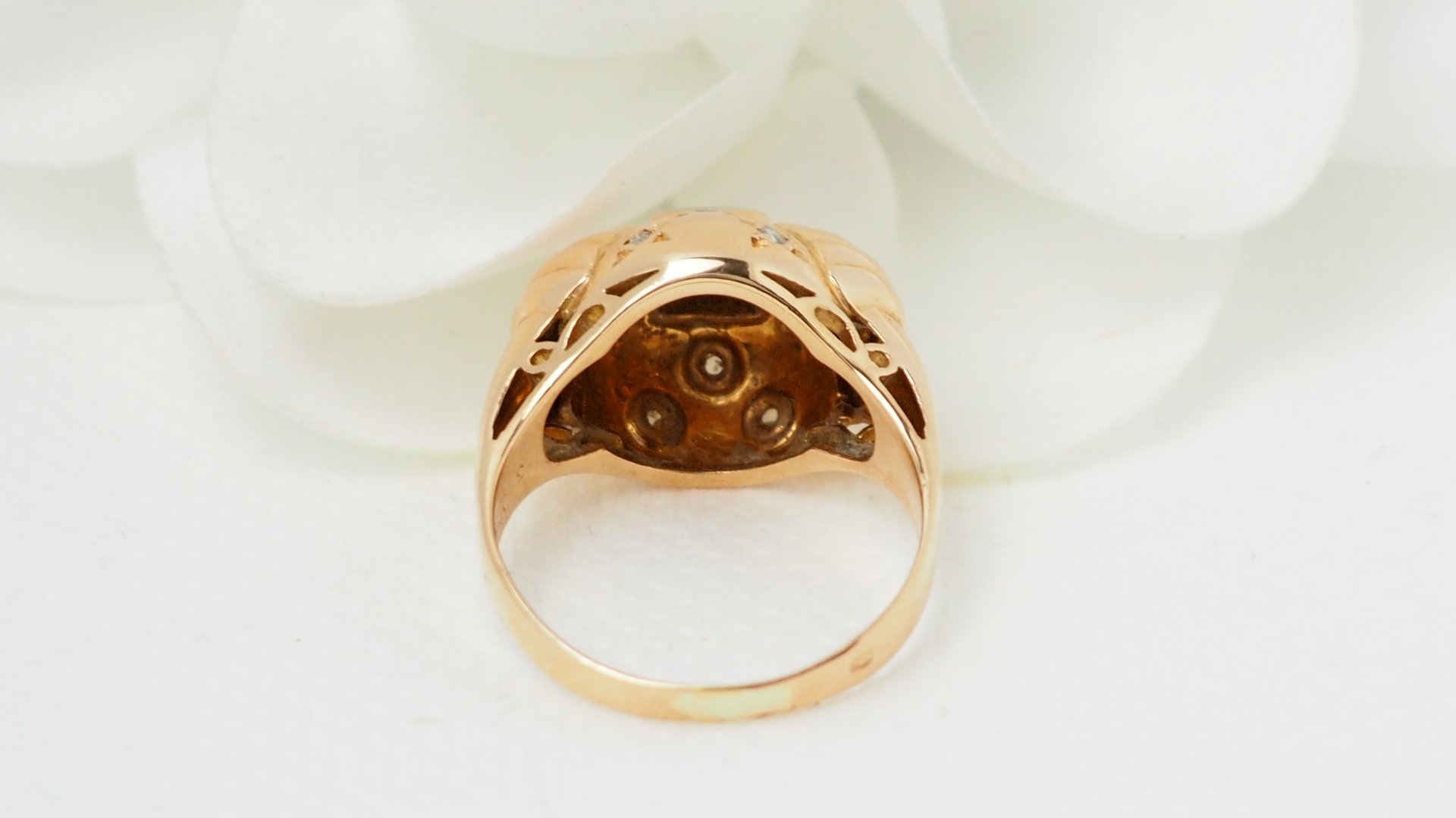 Bague Ancienne En Or Jaune Et Diamant Bagues Antikeo