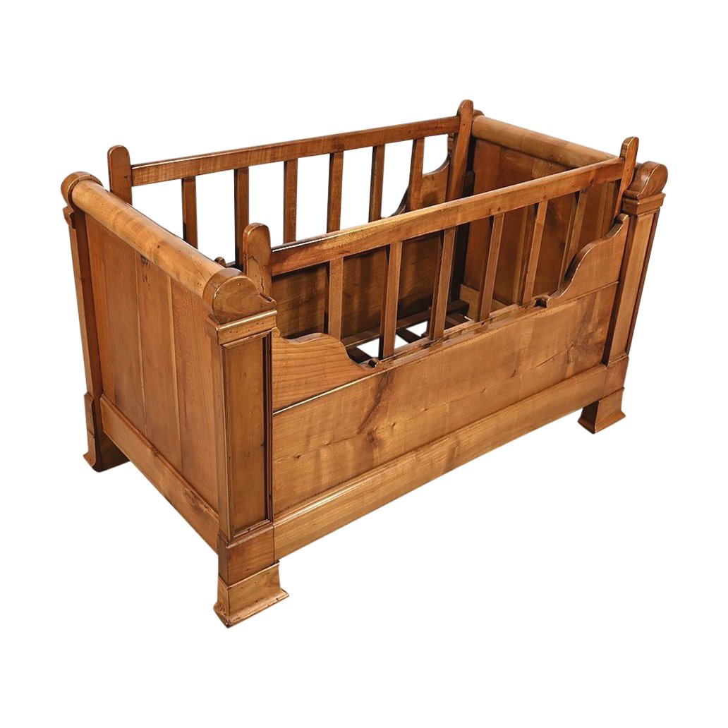 Small Rolling crib in cherry wood 1900