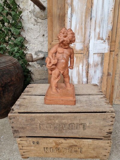 Sculpture Ancienne D’hercule 20ème Siècle Signée Marcel Courbier