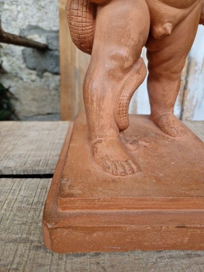 Sculpture Ancienne D’hercule 20ème Siècle Signée Marcel Courbier