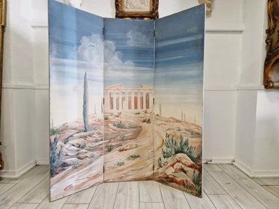Paravent Ancien Paravent Français "le Panthéon"