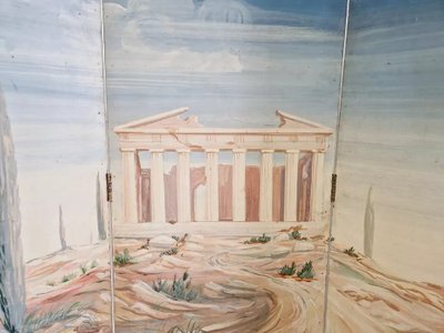Paravent Ancien Paravent Français "le Panthéon"