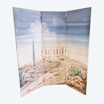 Paravent Ancien Paravent Français "le Panthéon"