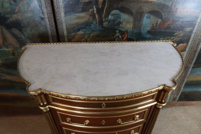 Half-moon chest of drawers with doors