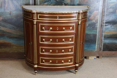 Half-moon chest of drawers with doors