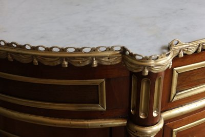 Half-moon chest of drawers with doors