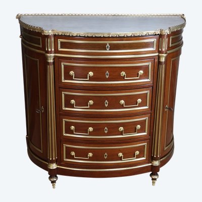 Half-moon chest of drawers with doors