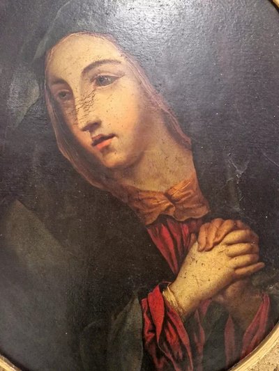 Dipinto ad olio del XIX secolo La Vergine Addolorata