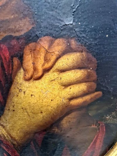 Dipinto ad olio del XIX secolo La Vergine Addolorata