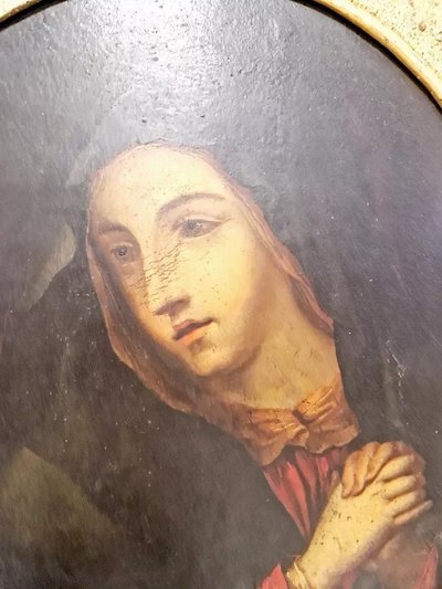 Dipinto ad olio del XIX secolo La Vergine Addolorata