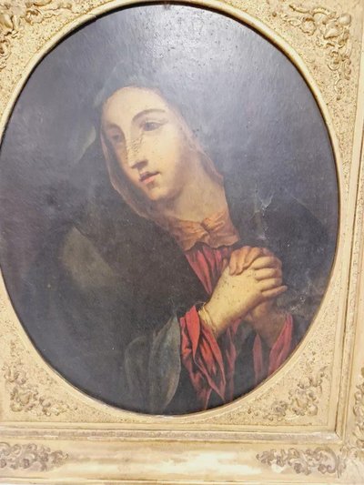 Dipinto ad olio del XIX secolo La Vergine Addolorata