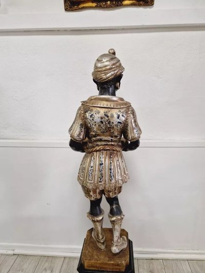 19th Century Venetian Statue in Polychromed Wood