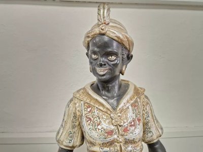 19th Century Venetian Statue in Polychromed Wood