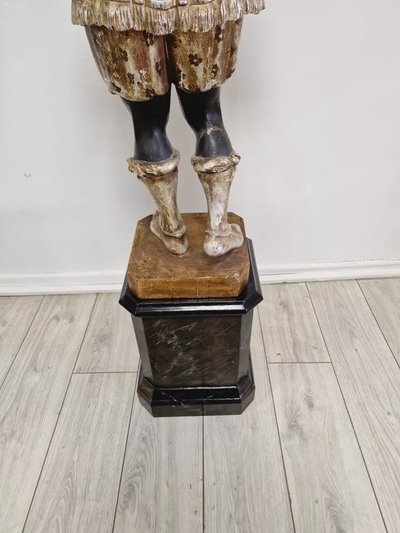19th Century Venetian Statue in Polychromed Wood