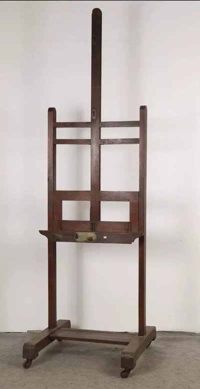 Cavalletto antico per pittura francese con supporto di Bonhomme Paris