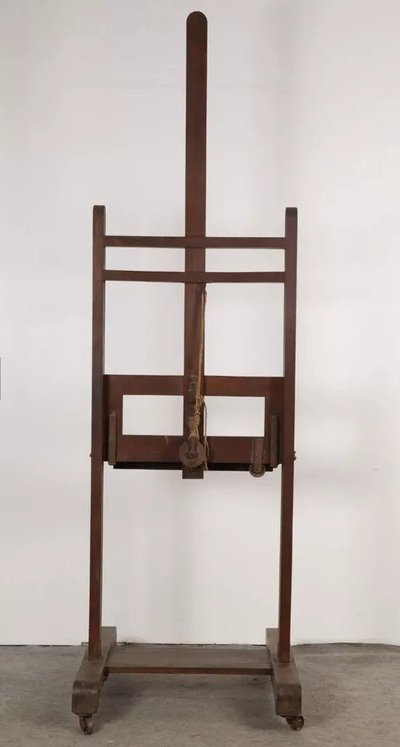 Cavalletto antico per pittura francese con supporto di Bonhomme Paris