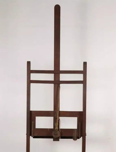 Cavalletto antico per pittura francese con supporto di Bonhomme Paris