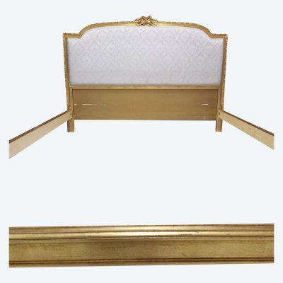 Lit Français Doré De Style Louis XVI King Size