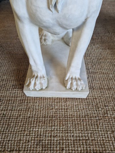 Coppia di statue di leoni in marmo antico **molto pesanti**