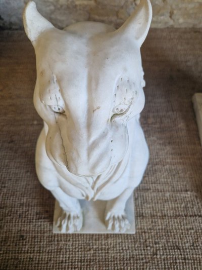Coppia di statue di leoni in marmo antico **molto pesanti**