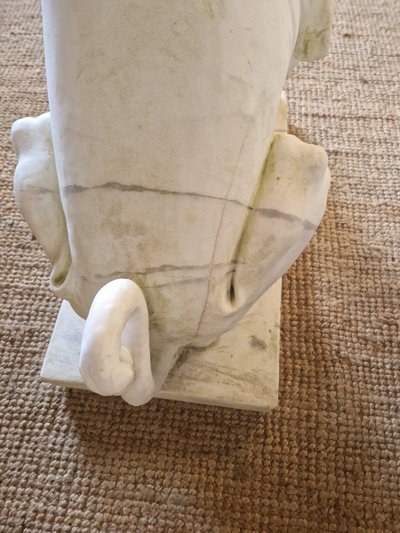 Coppia di statue di leoni in marmo antico **molto pesanti**