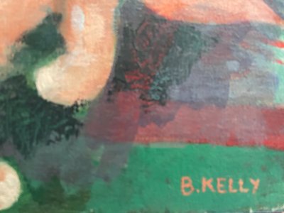Pittura olio su tela XXem, tre gatti, pittrice donna Bernadette Kelly