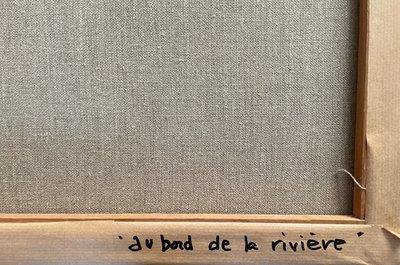 Ölgemälde auf Leinwand XXem, Badende am Flussufer, Künstlerin Bernadette Kelly
