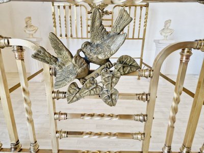 Lit En Laiton Antique Période Art Nouveau Détails En Bronze Eros