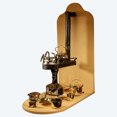 Unusual model of a Continental flat-bottomed stove, circa 1880/1900
