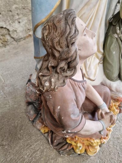 Antique Life-Size Religious Statue of Our Lady of Purgatory Stamped