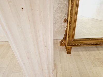 Grand Miroir Ancien De Style Louis XVI En Bois Doré, France