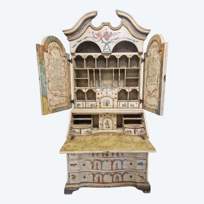 Antico armadio secretaire dipinto