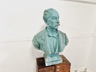 Antique Bust Plaster Large Head Life Size Art Sculpture