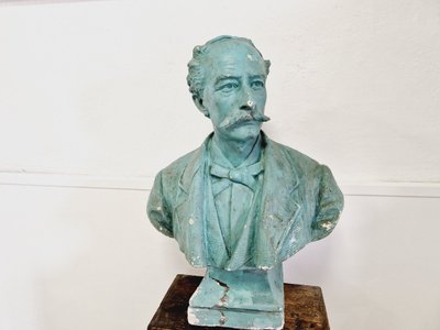 Antique Bust Plaster Large Head Life Size Art Sculpture