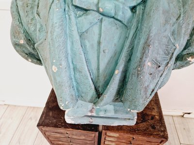 Antique Bust Plaster Large Head Life Size Art Sculpture