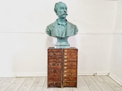 Antique Bust Plaster Large Head Life Size Art Sculpture