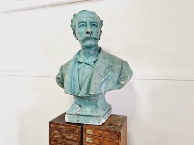 Antique Bust Plaster Large Head Life Size Art Sculpture