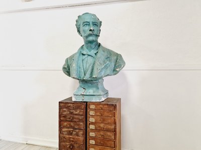 Antique Bust Plaster Large Head Life Size Art Sculpture