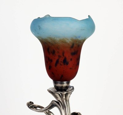 Lampe Art Nouveau en régule par Saglier