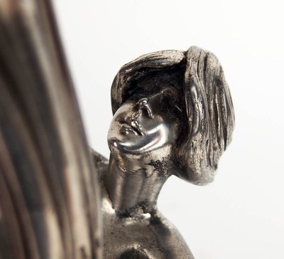 Lampe Art Nouveau en régule par Saglier