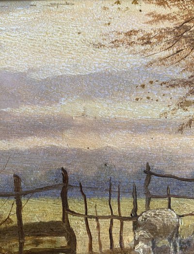 Impressionist painting HSP "Berger se ses moutons" XIX° siècle Andree GRIJP XIX-XX