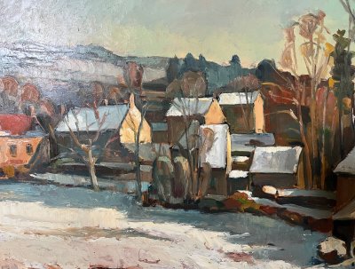 Tableau HSP par Emile RENAUD vers 1950 Velars (sur Ouche - Bourgogne) + cadre