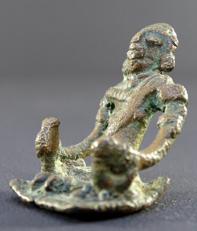 India, 18th-early 19th century, Rare Set of Three Bronze Miniature Statues.