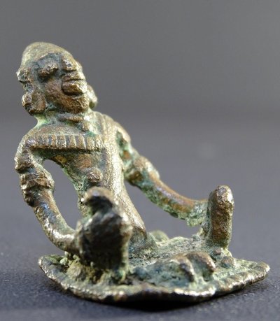 India, 18th-early 19th century, Rare Set of Three Bronze Miniature Statues.