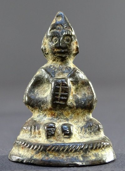 India, 18th-early 19th century, Rare Set of Three Bronze Miniature Statues.