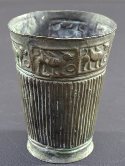 Bactrian Civilization, 3rd Century BC. Our era, Rare Silver Alloy Beaker.